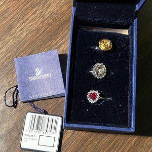 Swarovski Crystal Mimosa Ring Set Size 58/ US8 NEW IN BOX